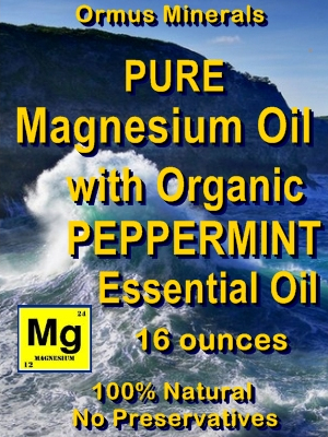 Ormus Minerals -PURE Magnesium Oil with Organic Peppermint E O