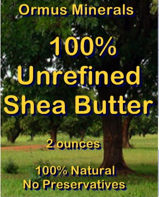 Ormus Minerals -100 Percent Unrefined Organic SHEA BUTTER