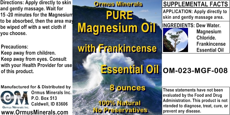 Ormus Minerals - PURE MG Oil with Frankincense Essential Oil