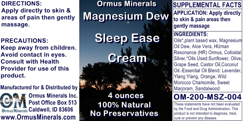 Ormus Minerals - Magnesium Dew Sleep Ease Cream